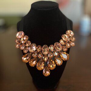 ELLA & ELLY Peach Crystal Statement Bib Necklace‎ NEW!!!
